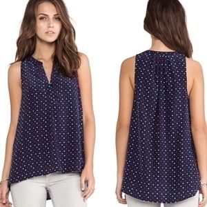 Joie 100% Silk Hearts and Spades Sleeveless Blouse Size XS